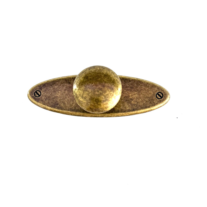Oval Plate Knob with Escutcheon Antiques Cabinet Drawer Pull