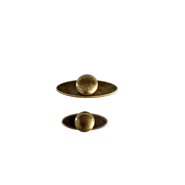 Oval Plate Knob with Escutcheon Antiques Cabinet Drawer Pull