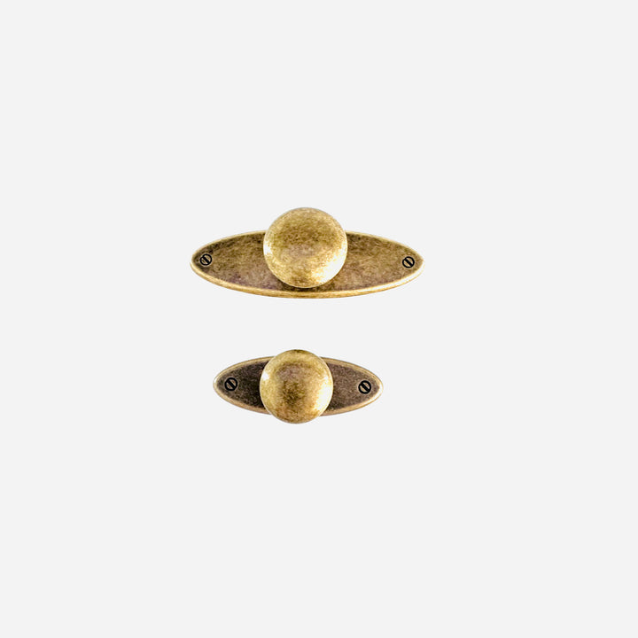 Oval Plate Knob with Escutcheon Antiques Cabinet Drawer Pull