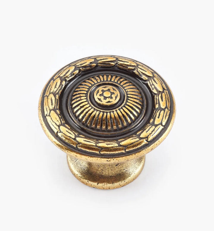 Circle Bail Ring Pull and Knob in Antique Brass Drawer Cabinet  Hardware