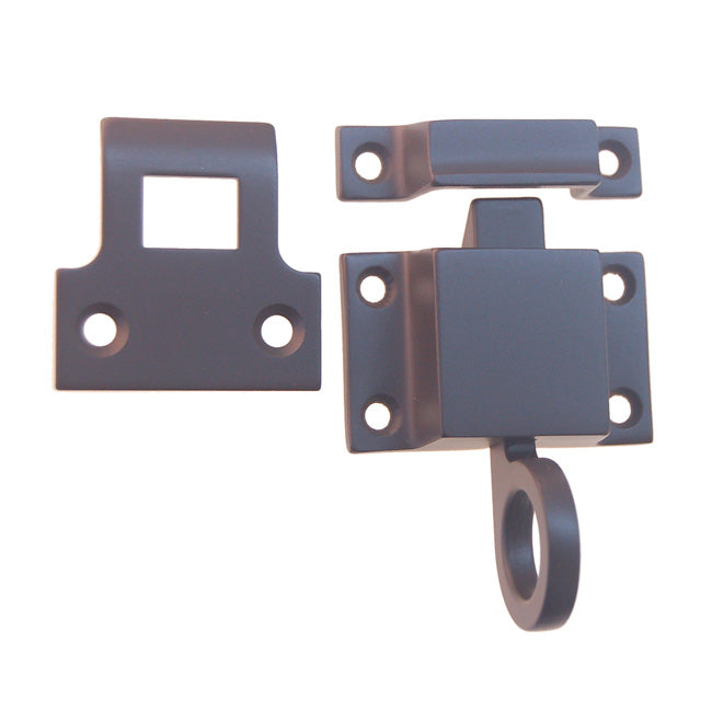 Oil Rubbed Bronze Self-Closing Latch for Transom Windows with Box Strike - Purdy Hardware - Hooks