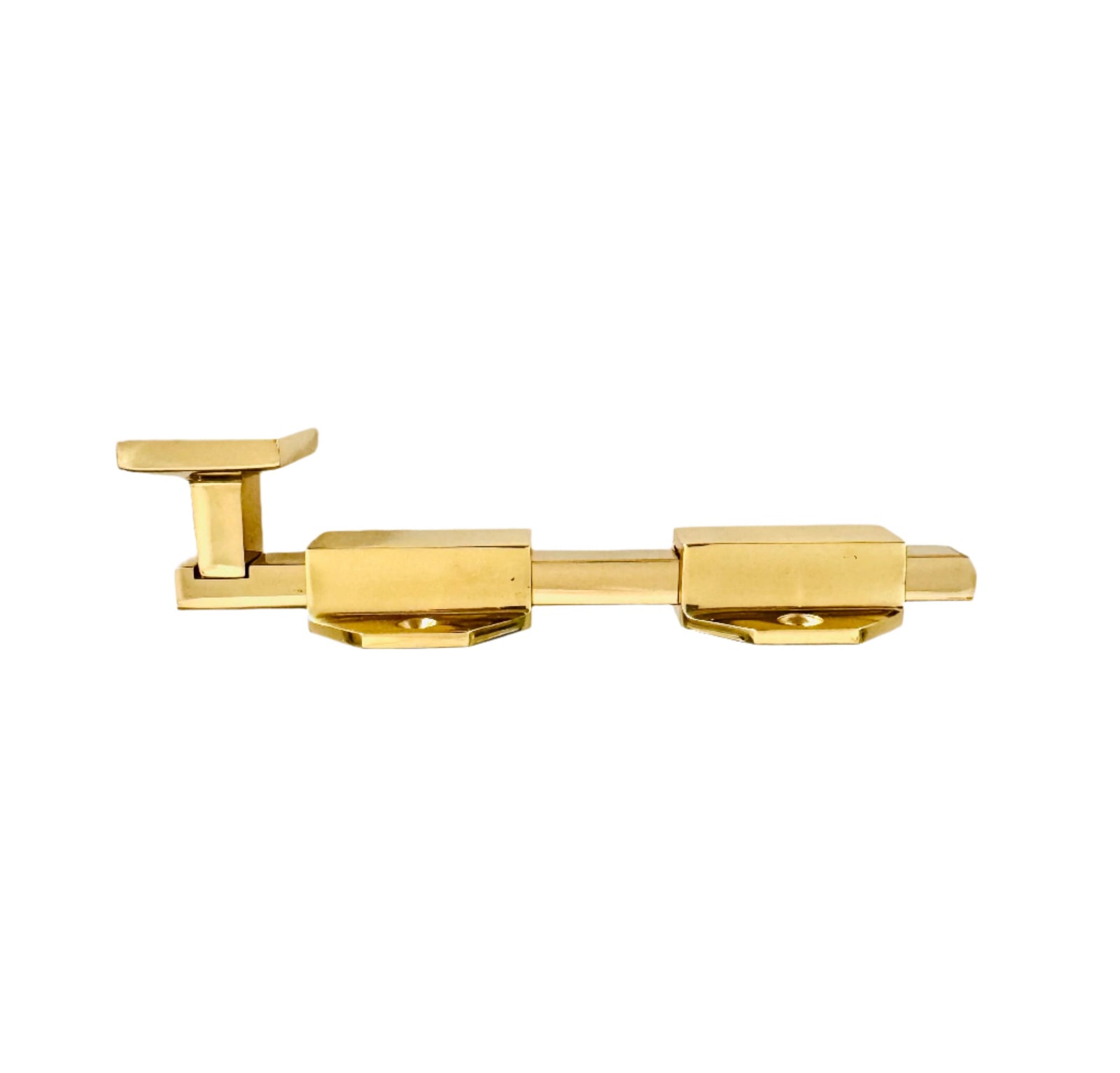 Polished Brass Modern Surface Bolt Solid Brass for French Door & Doors - Purdy Hardware - Casement Window Latch