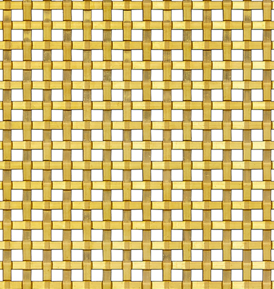 Wire Mesh Brass Architectural Woven  "Style AA" Satin Brass Creative Grille - Purdy Hardware - Wire Mesh