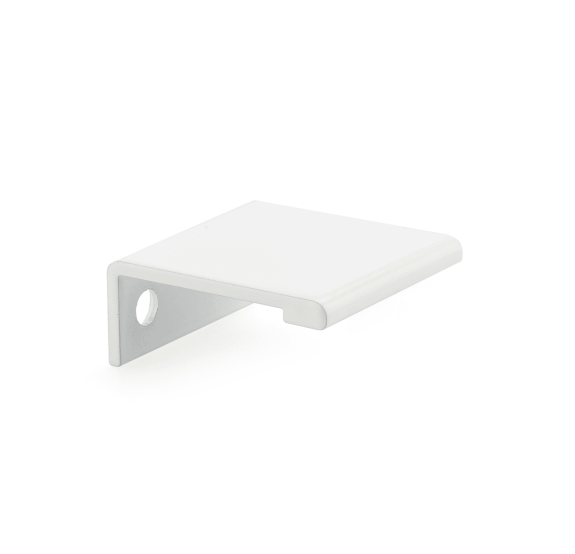 Flat White "Tate" Edge Tab Drawer Pulls - Purdy Hardware - 