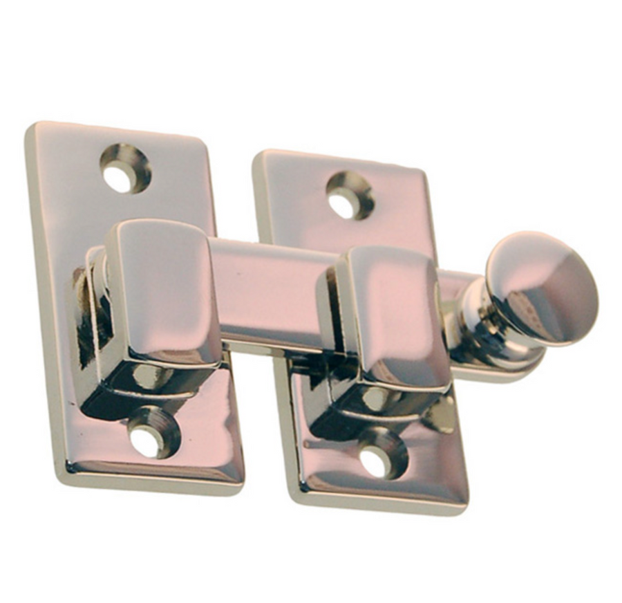 Solid Polished Nickel Plain Shutter Bar | Brass Door Accessories - Purdy Hardware - Hooks