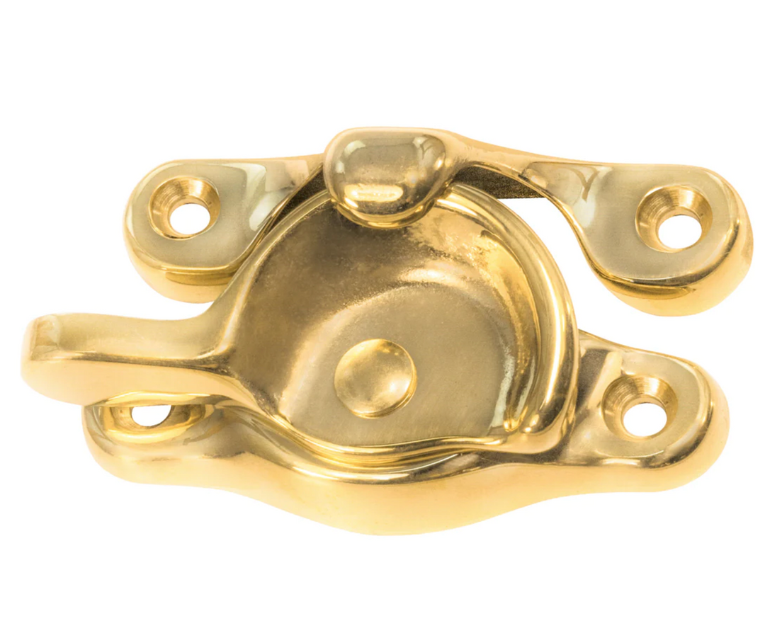 Classic Traditional Solid Brass Sash Lock in Unlacquered Brass - Purdy Hardware - Hooks