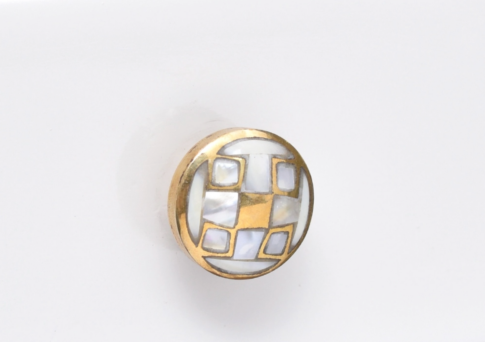 Brass and Mother of Pearl "April" Cabinet Knob - Purdy Hardware - 