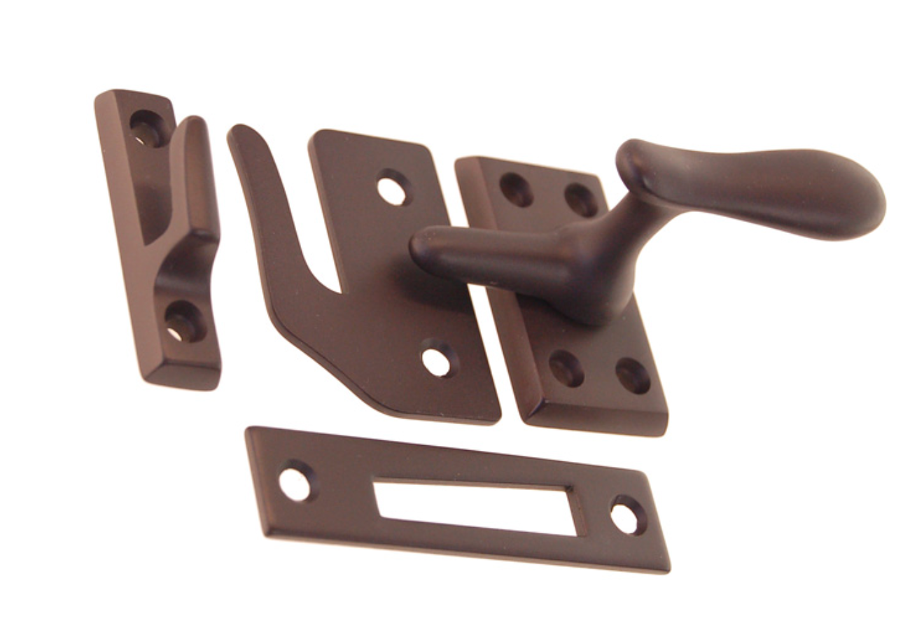 Casement window latch with 3 strikes | Oil Rubbed Bronze – Purdy Hardware