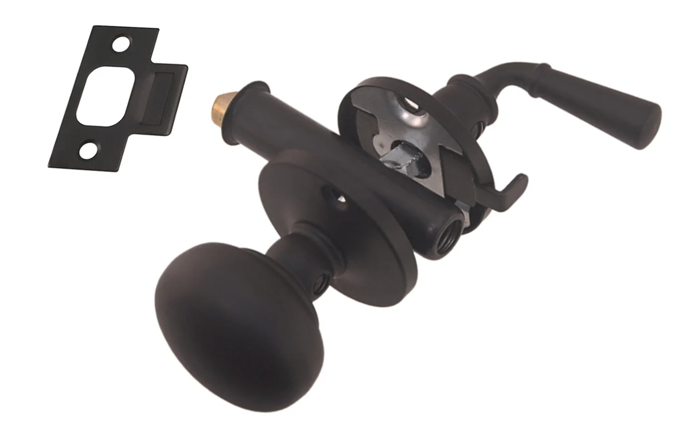 Oil rubbed Bronze Screen Door Mortise Latch with Knob & Lever - Purdy Hardware - Door Hardware