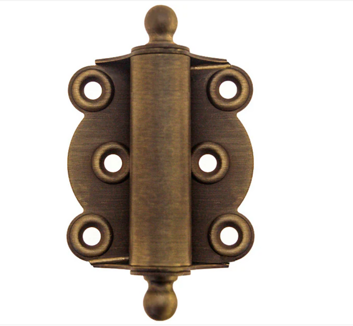 Antique Brass Finish  Brass Ball-Tip Spring Door Hinge