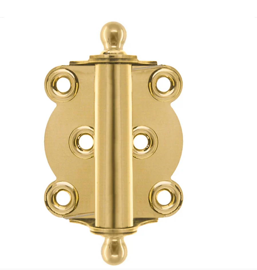 Polished Brass Ball-Tip Spring Door Hinge - Purdy Hardware - Door Hardware