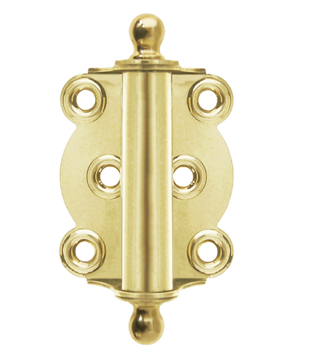 Unlackered Brass Ball-Tip Spring Door Hinge - Purdy Hardware - Door Hardware