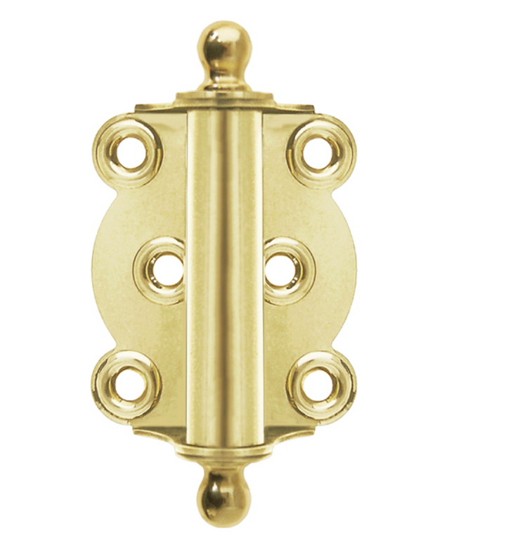 Unlackered Brass Ball-Tip Spring Door Hinge