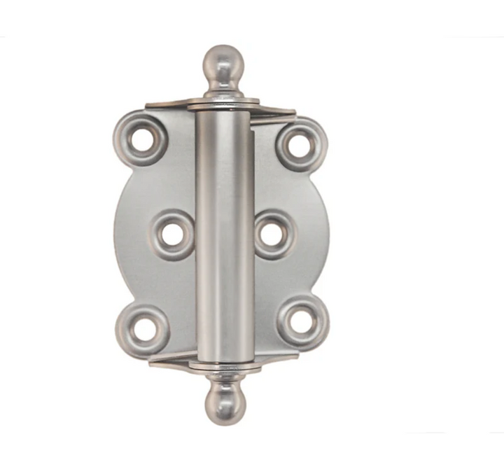 Brushed Nickel Finished Brass Ball-Tip Spring Door Hinge