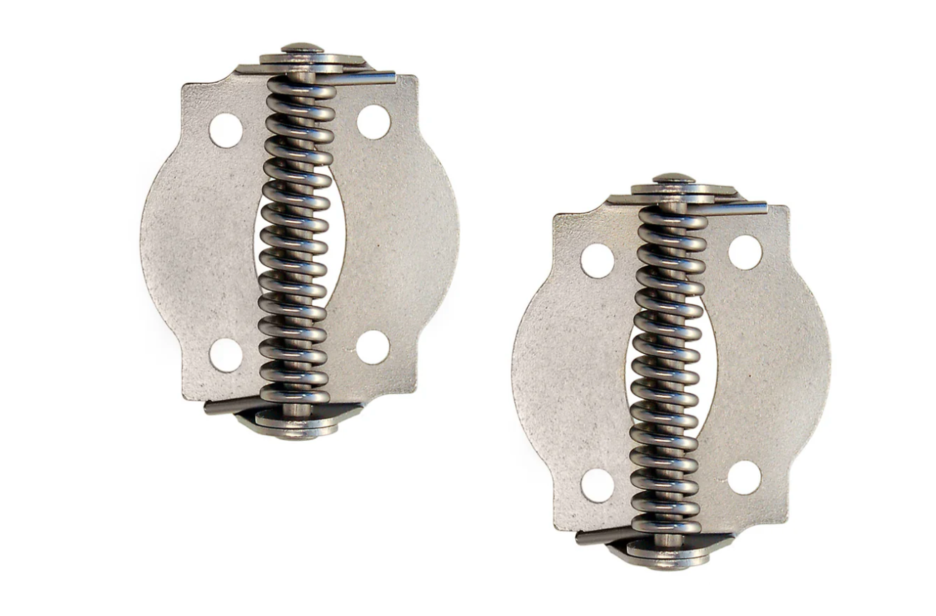 Brushed Nickel Finished Steel Spring-Loaded Screen Door Hinges - Purdy Hardware - Door Hardware