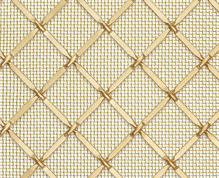 Wire Mesh Screen Satin Brass Finish Creative Grille Mesh