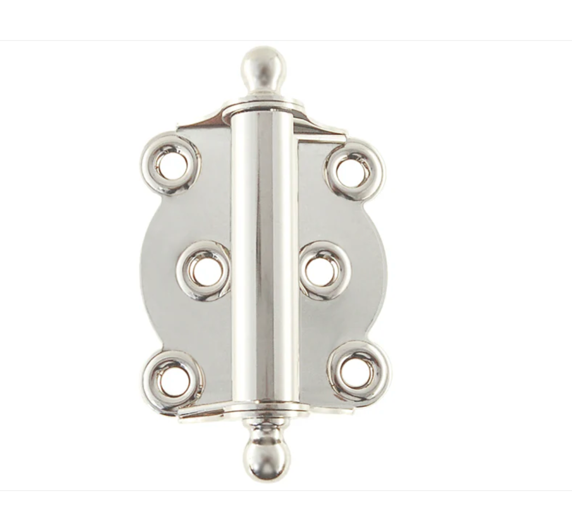 Polished Nickel Finish Brass Ball-Tip Spring Door Hinge - Purdy Hardware - Door Hardware