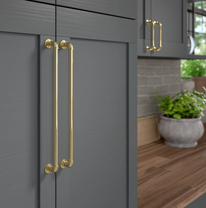 Brass "Eklektikos" Pipe  Cabinet Knob & Drawer Pull