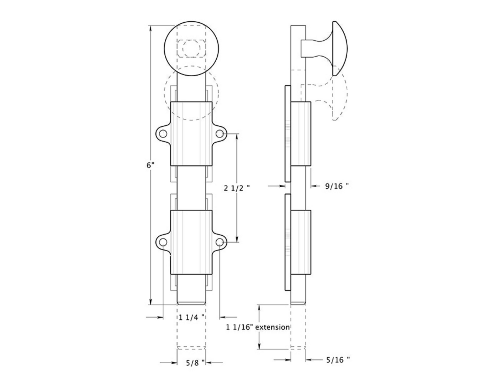 Oil Rubbed Bronze Transitional Surface Bolt for French Door & Doors - Purdy Hardware - Casement Window Latch