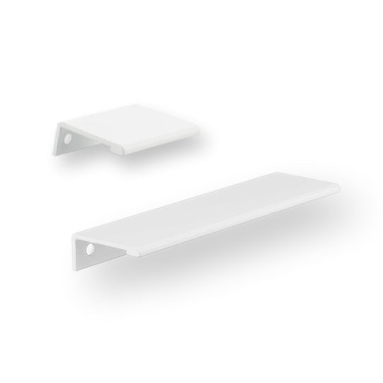 Flat White "Tate" Edge Tab Drawer Pulls - Purdy Hardware - 