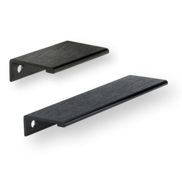 Brushed Black "Tate" Edge Tab Drawer Pulls - Purdy Hardware - 