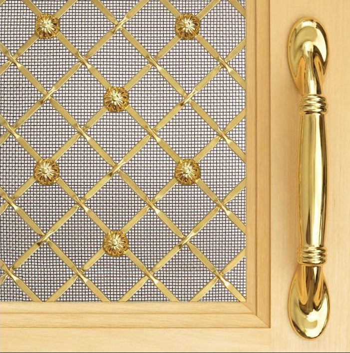 Wire Mesh Bright Brass Plated "Vicky" Creative Grille Mesh