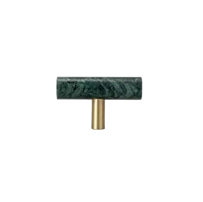 Green Marble &amp; Brass Cabinet Handles and Knobs " Verde"