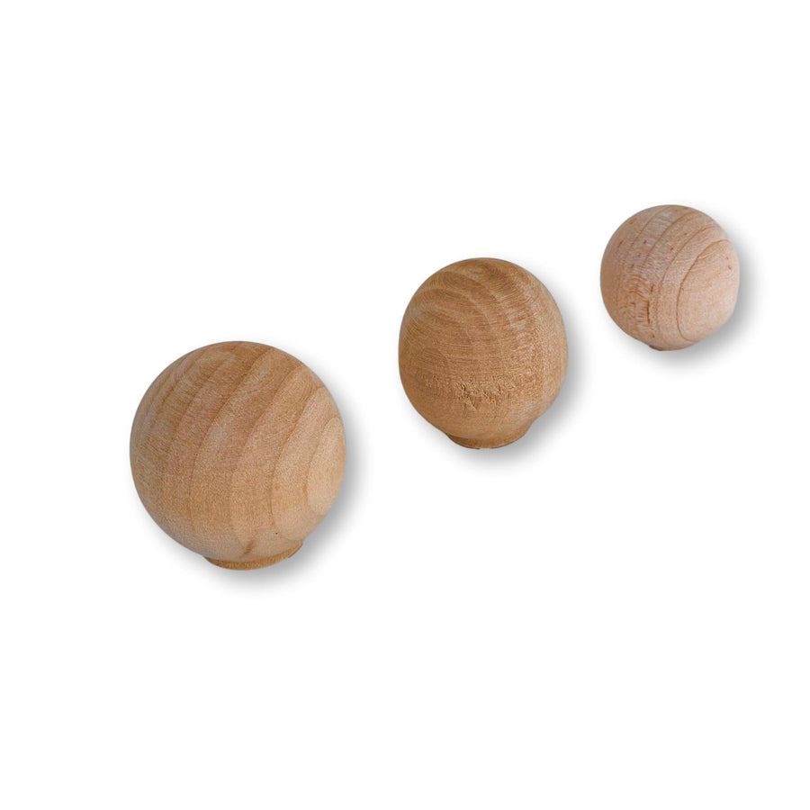 Wooden Natural Maple Round Ball Cabinet Knob - Purdy Hardware - Knbos