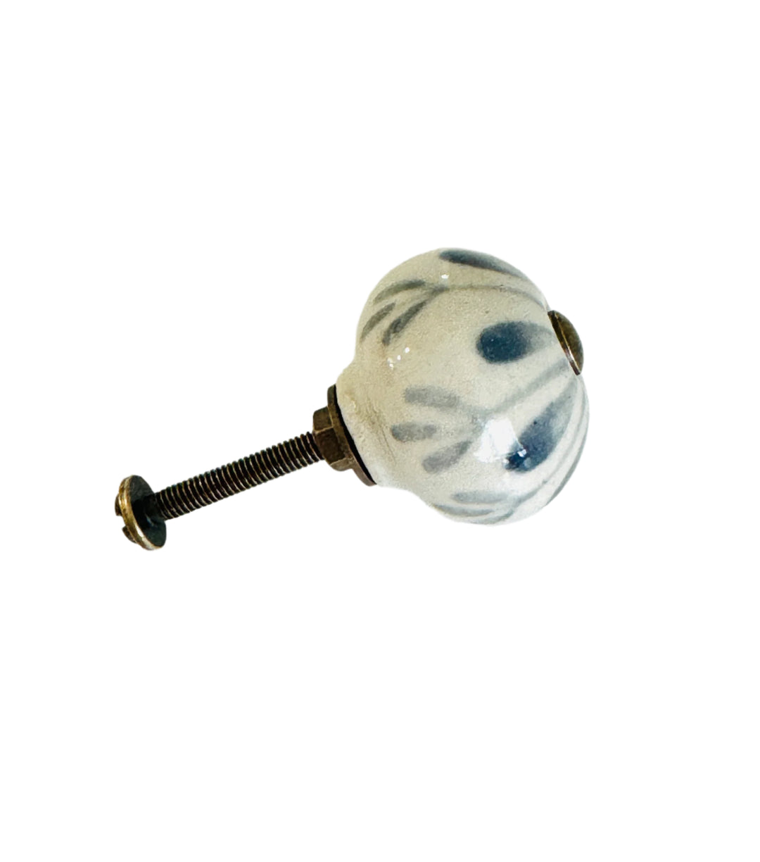 10 Pack Mixed Color Ceramic Door Knobs - Vintage Flower Shape, 1.5 Inch, Cabinet & Drawer Pulls
