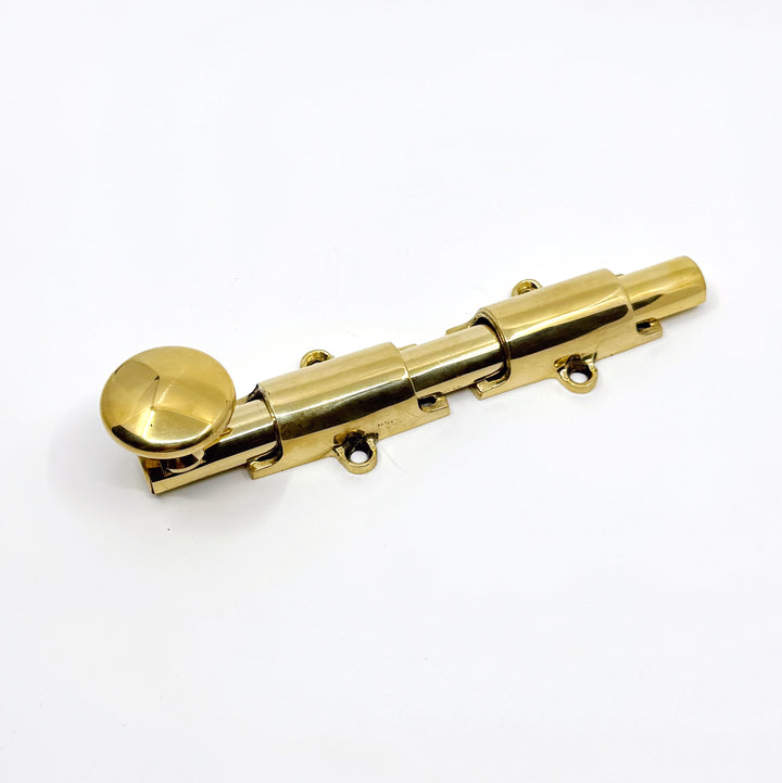 Polished Brass Transitional Surface Bolt Solid Brass for French Door & Doors
