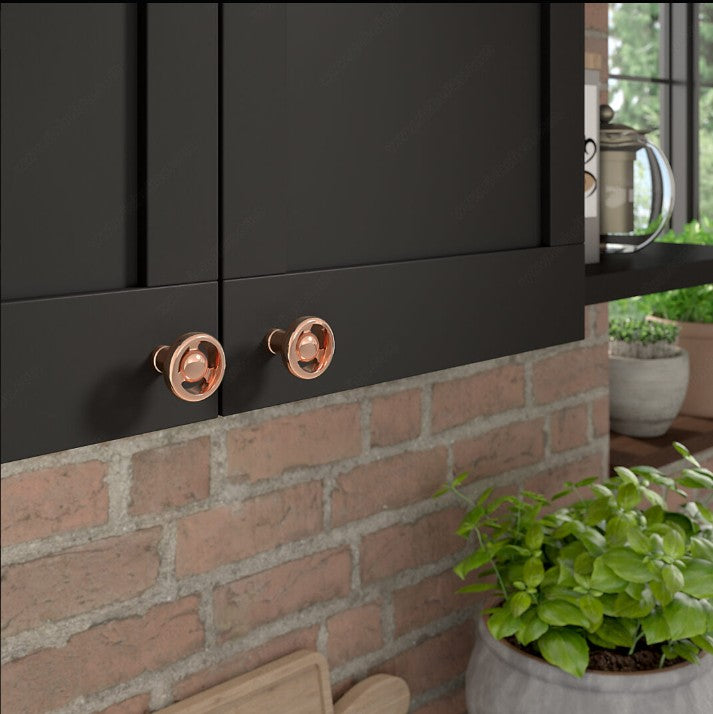 Polished Copper "Eklektikos" Pipe  Cabinet Knob &amp; Drawer Pull
