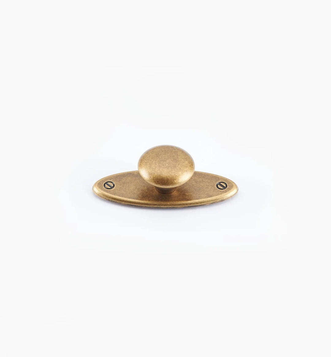 Oval Plate Knob with Escutcheon Antiques Cabinet Drawer Pull