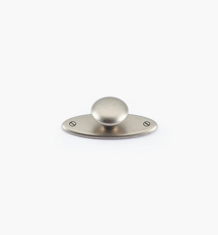 Oval Plate Knob with Escutcheon Antiques Cabinet Drawer Pull