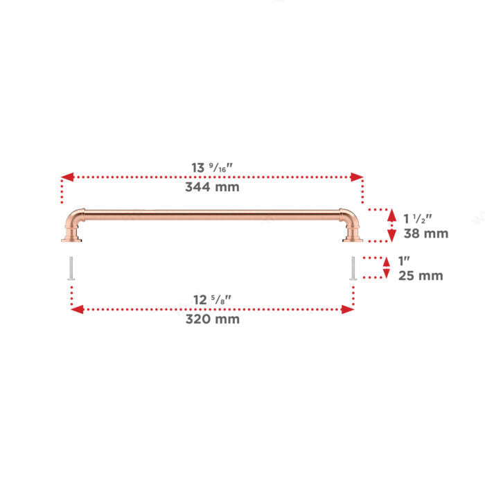 Rose Gold "Eklektikos" Pipe  Cabinet Knob & Drawer Pull