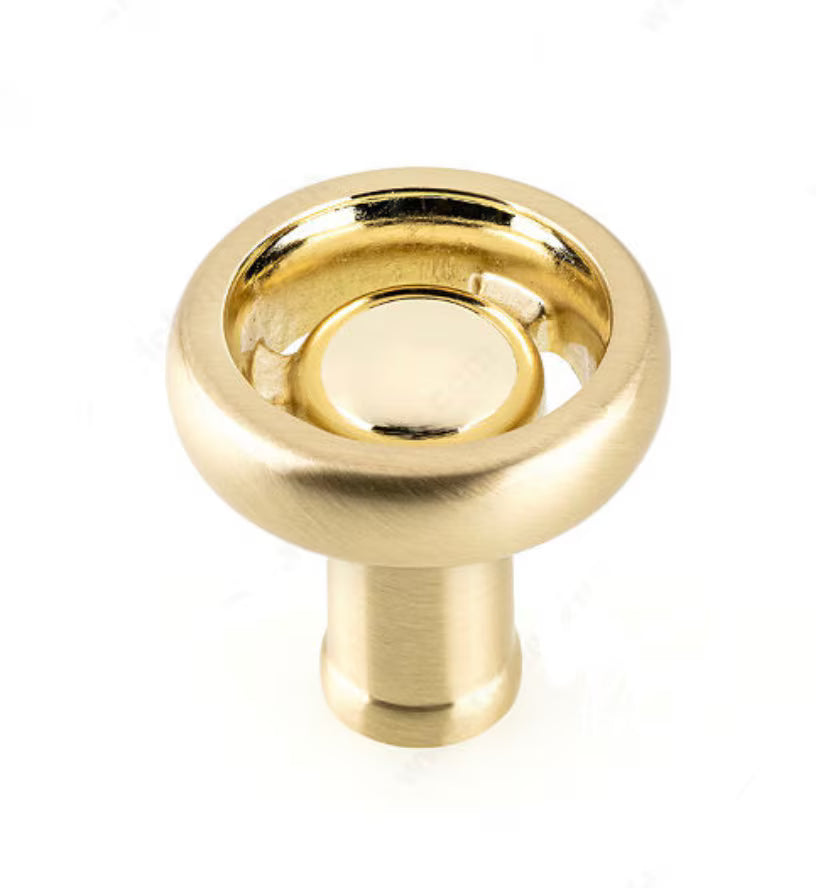 Satin Brass "Eklektikos" Pipe  Cabinet Knob &amp; Drawer Pull - Purdy Hardware - Cabinet Knobs and Pulls