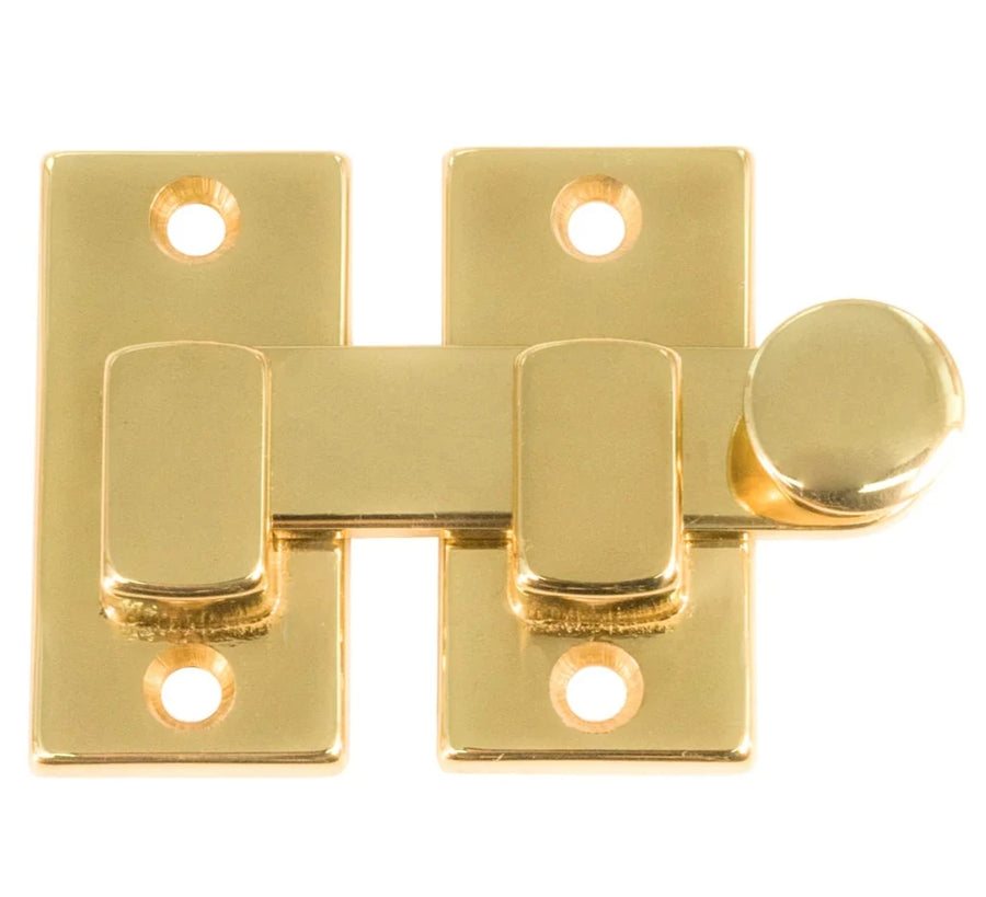 Solid Polished Brass Plain Shutter Bar | Brass Door Accessories - Purdy Hardware - Hooks