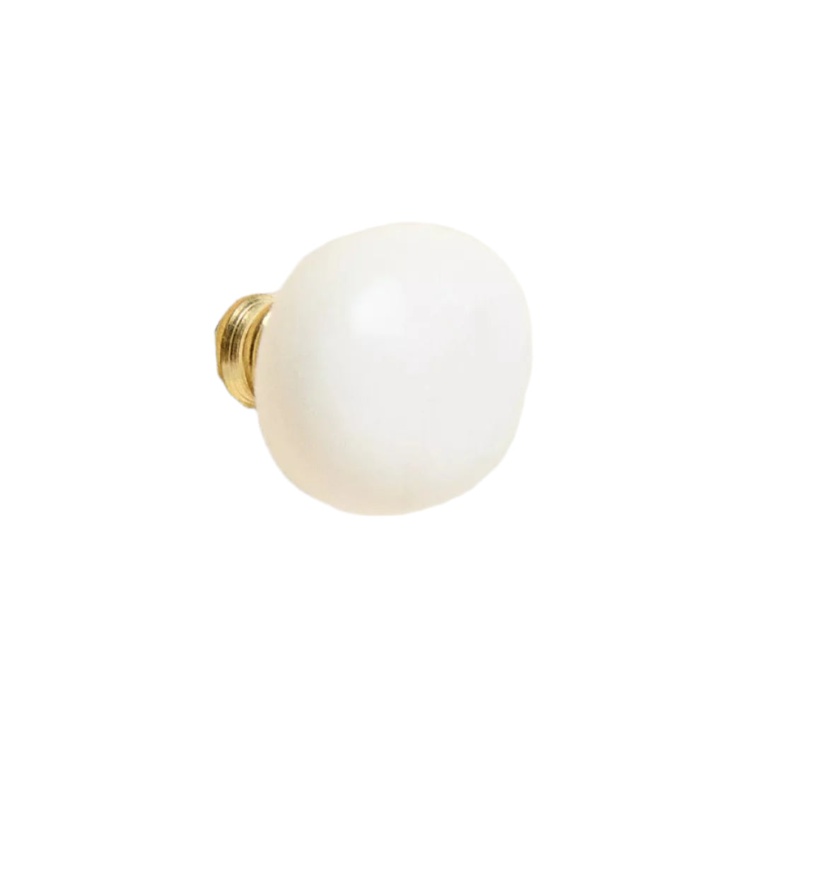 Oval Oyster White & Brass "Jewels" Cabinet Knob - Purdy Hardware - Knobs