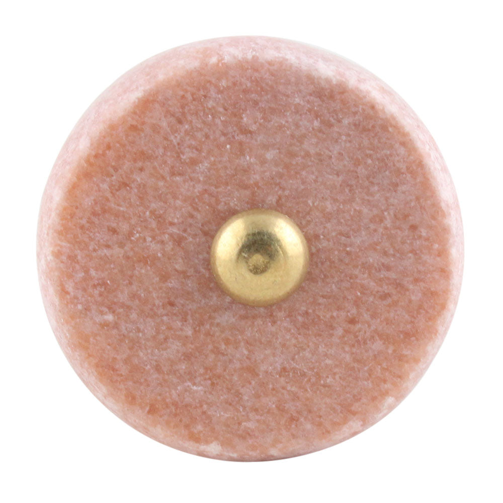 Light Pink Stone Flat Round Cabinet Knob - Purdy Hardware - 