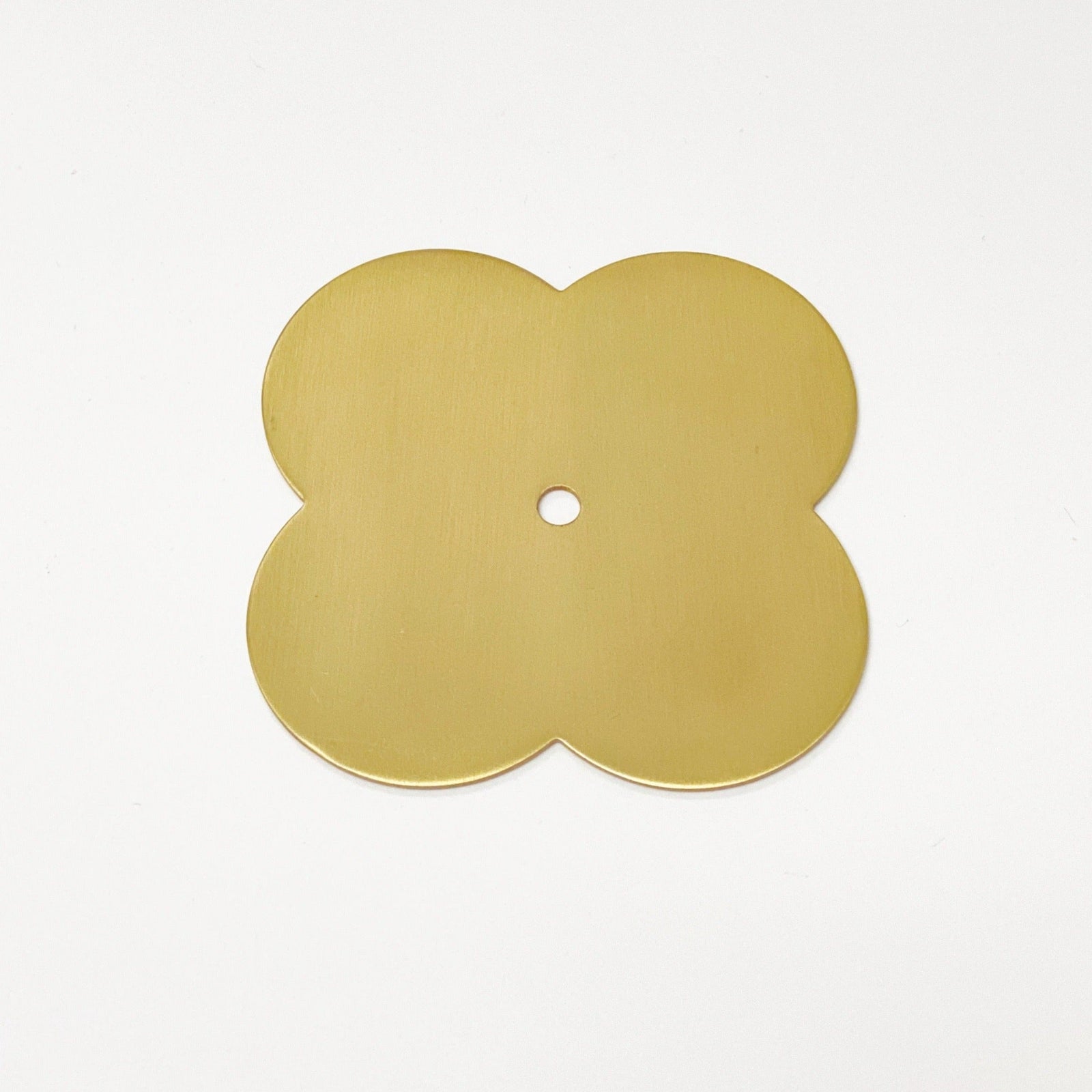 Brass "Clover" Base Plate for Cabinet Knobs | Backplate - Purdy Hardware - 