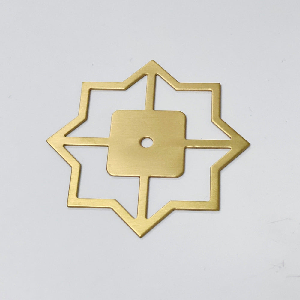 Brass "Lace Star" Base Plate for Cabinet Knobs | Backplate - Purdy Hardware - 