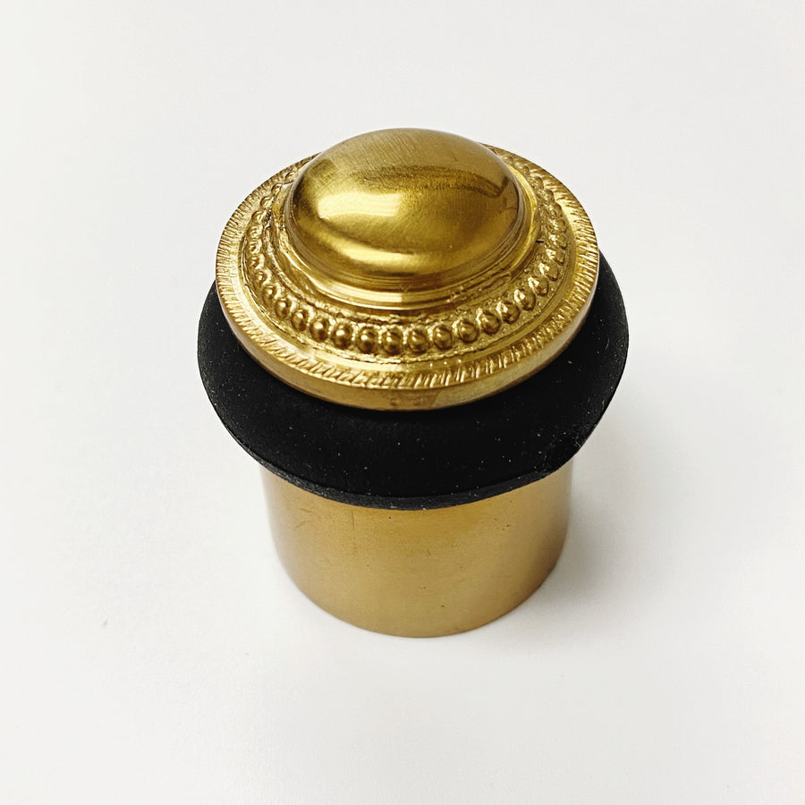 Beaded Solid Brass  Door Stopper for  Wall and Floor - Purdy Hardware - 