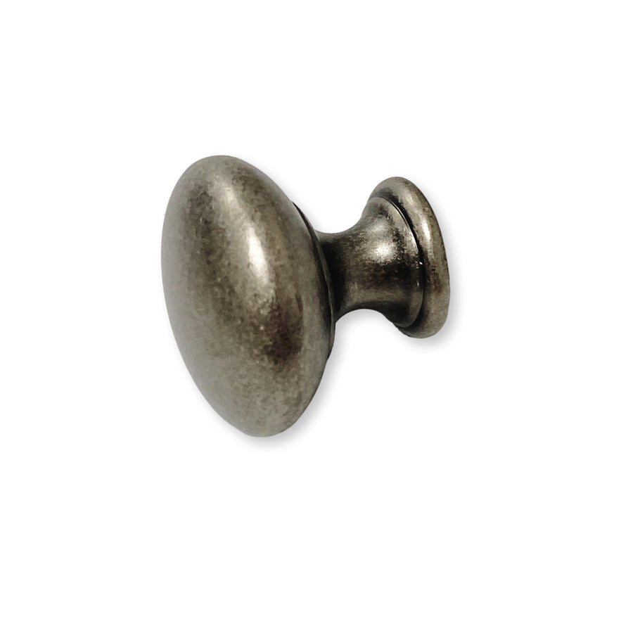 Antique Silver  "Ara" Round Cabinet Knob - Purdy Hardware - 