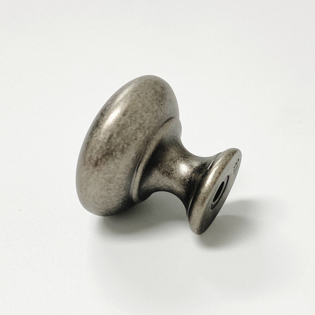 Antique Silver  "Ara" Round Cabinet Knob - Purdy Hardware - 