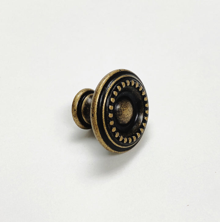 Antique Brass "Dots" Drawer Cabinet Knobs - Purdy Hardware - 