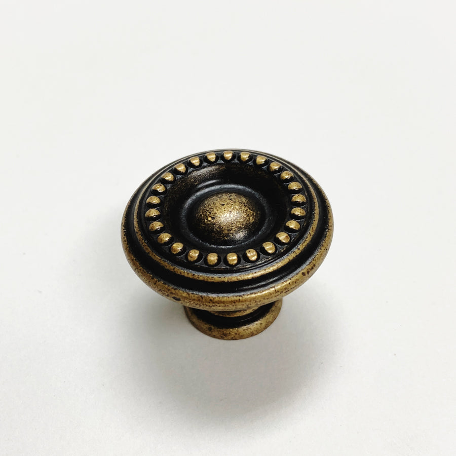 Antique Brass "Dots" Drawer Cabinet Knobs - Purdy Hardware - 