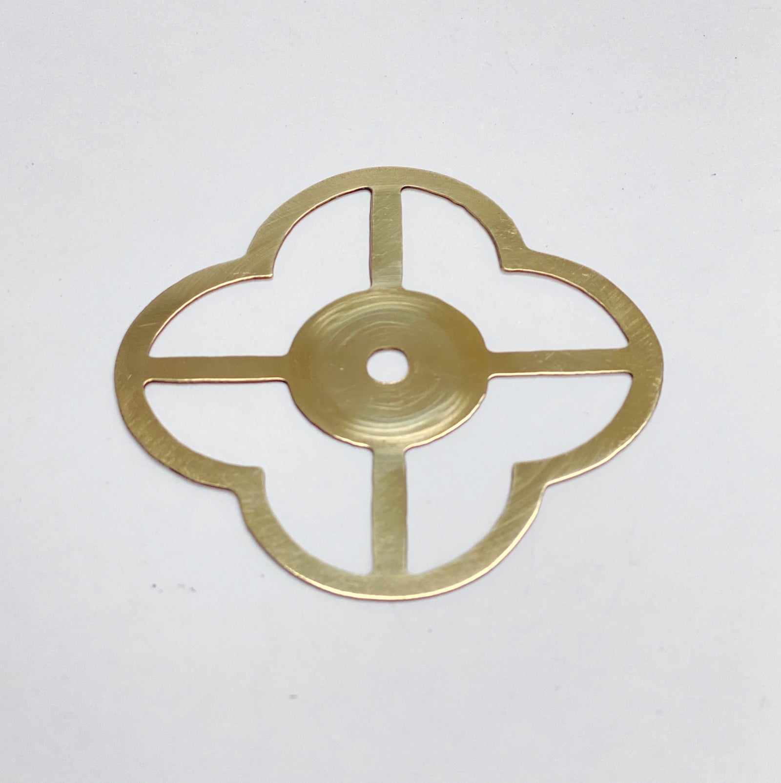 Brass Plate Lace Clover for Drawer Pulls & Knobs - Purdy Hardware - 