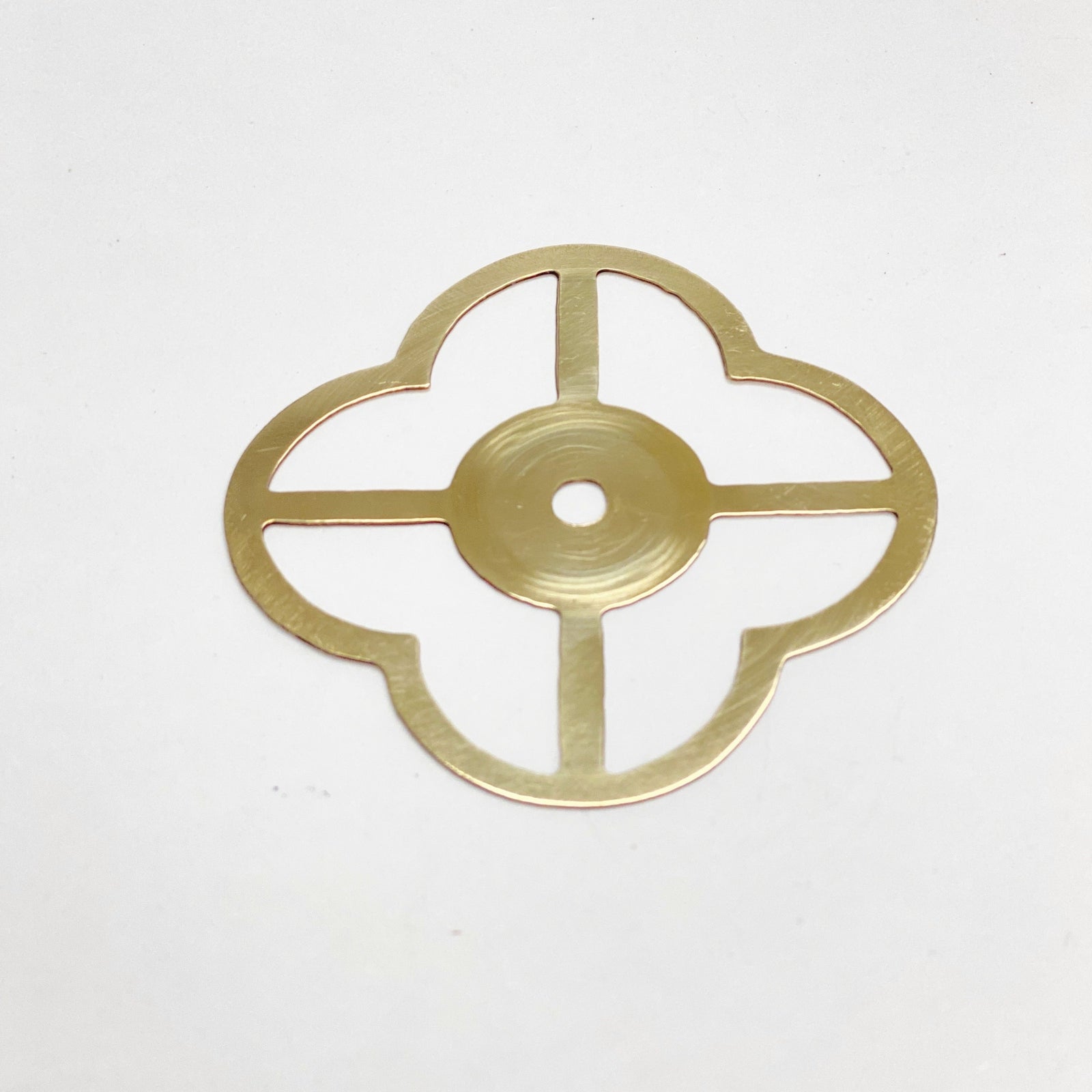 Brass Plate Lace Clover for Drawer Pulls & Knobs - Purdy Hardware - 