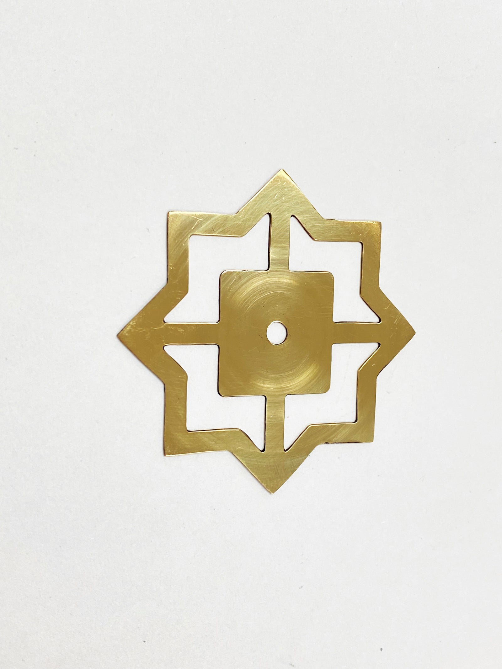 Brass Base Plate Lace Star and Filled Star for Drawer Pulls & Knobs - Purdy Hardware - 