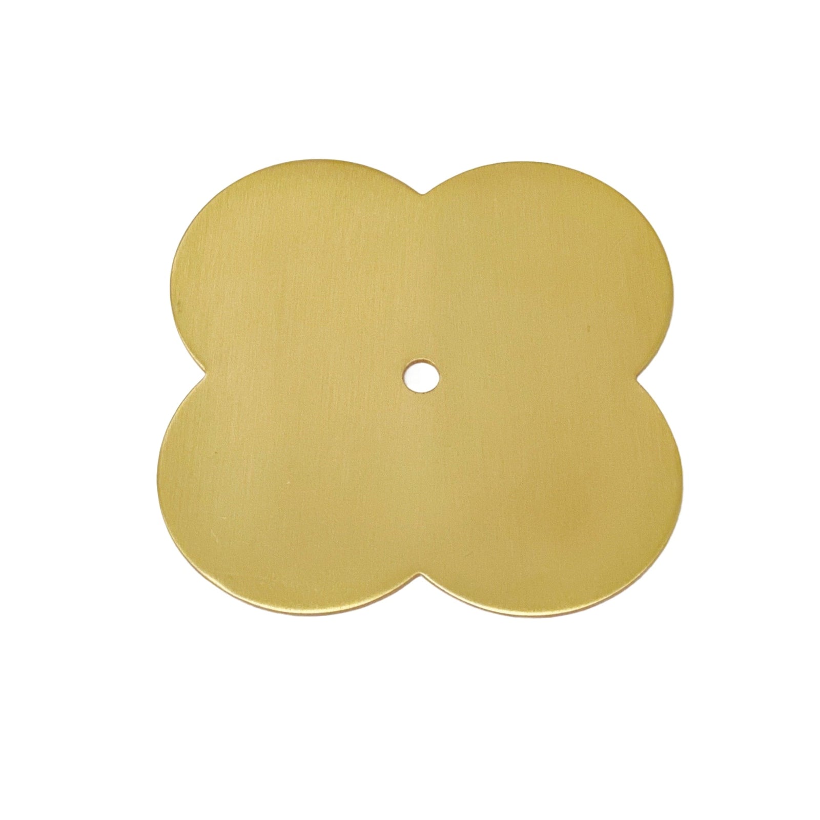Brass "Clover" Base Plate for Cabinet Knobs | Backplate - Purdy Hardware - 