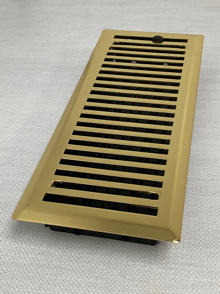 Decorative Polished Brass "Lineal" Metal Register - Purdy Hardware - Registers